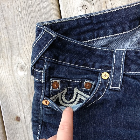 True Religion | Size 27 World Tour Dark Wash Low Rise Straight Jeans - Picture 5 of 11